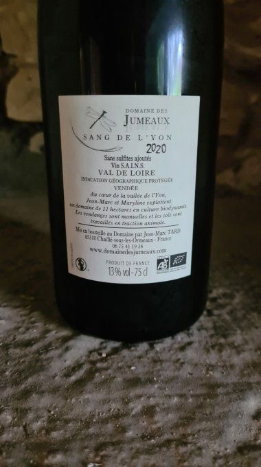 Le Sang de l'Yon  2020 - Domaine des Jumeaux - Jean-Marc Tard